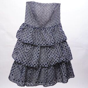 White House Black Market Women’s Size 2 Strapless Dress Navy White